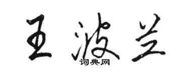 駱恆光王波蘭行書個性簽名怎么寫