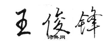 駱恆光王俊鋒行書個性簽名怎么寫