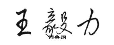 駱恆光王毅力行書個性簽名怎么寫