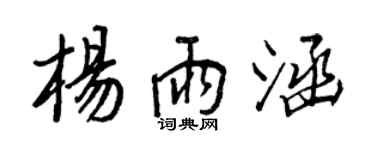 王正良楊雨涵行書個性簽名怎么寫