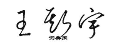 駱恆光王斯宇草書個性簽名怎么寫