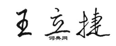 駱恆光王立捷行書個性簽名怎么寫