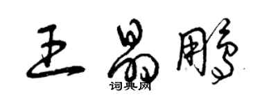 曾慶福王晶鵬草書個性簽名怎么寫