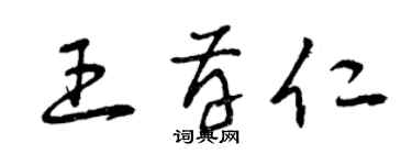 曾慶福王存仁草書個性簽名怎么寫