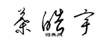 梁錦英葉皓宇草書個性簽名怎么寫