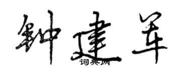 曾慶福鍾建軍行書個性簽名怎么寫