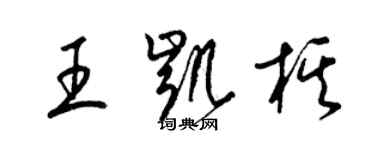 梁錦英王凱棋草書個性簽名怎么寫