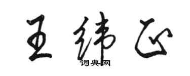 駱恆光王緯正行書個性簽名怎么寫