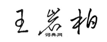 駱恆光王岩柏草書個性簽名怎么寫