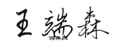 駱恆光王端森行書個性簽名怎么寫