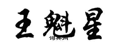 胡問遂王魁星行書個性簽名怎么寫