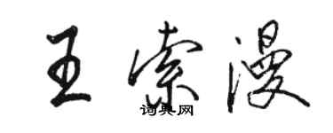 駱恆光王索漫行書個性簽名怎么寫