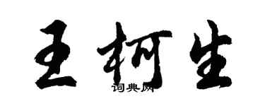 胡問遂王柯生行書個性簽名怎么寫