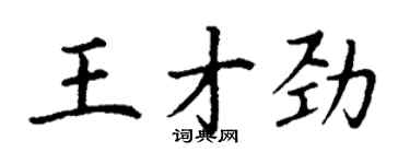 丁謙王才勁楷書個性簽名怎么寫