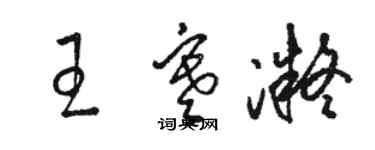 駱恆光王寒凝草書個性簽名怎么寫