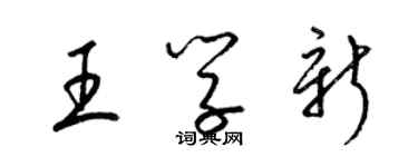 梁錦英王學新草書個性簽名怎么寫