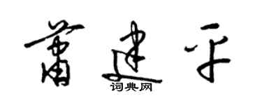 梁錦英蕭建平草書個性簽名怎么寫