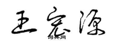 曾慶福王宏源草書個性簽名怎么寫