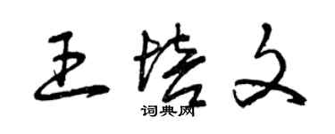 曾慶福王培文草書個性簽名怎么寫