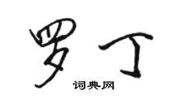 駱恆光羅丁行書個性簽名怎么寫