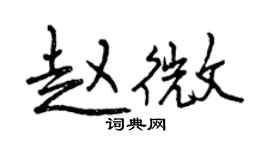 曾慶福趙微行書個性簽名怎么寫
