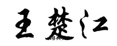 胡問遂王楚江行書個性簽名怎么寫