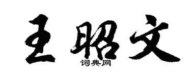 胡問遂王昭文行書個性簽名怎么寫