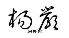 曾慶福楊嚴草書個性簽名怎么寫