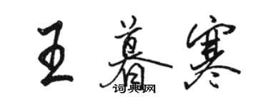 駱恆光王暮寒行書個性簽名怎么寫