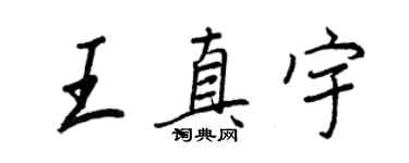 王正良王真宇行書個性簽名怎么寫