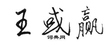 駱恆光王或贏行書個性簽名怎么寫