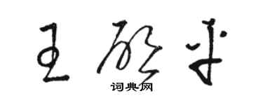 駱恆光王啟平草書個性簽名怎么寫