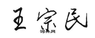 駱恆光王宗民行書個性簽名怎么寫