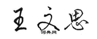 駱恆光王文思行書個性簽名怎么寫