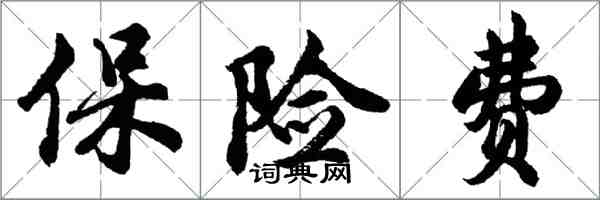 胡問遂保險費行書怎么寫