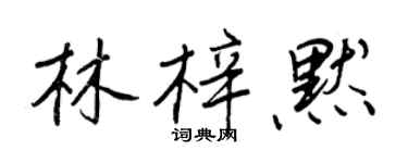 王正良林梓默行書個性簽名怎么寫