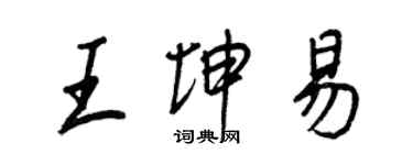 王正良王坤易行書個性簽名怎么寫