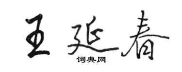 駱恆光王延春行書個性簽名怎么寫
