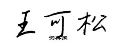 王正良王可松行書個性簽名怎么寫