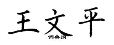 丁謙王文平楷書個性簽名怎么寫