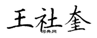 丁謙王社奎楷書個性簽名怎么寫