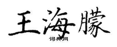丁謙王海朦楷書個性簽名怎么寫