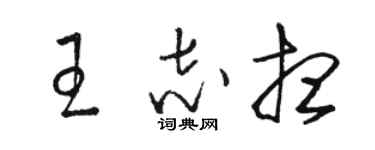 駱恆光王志想草書個性簽名怎么寫