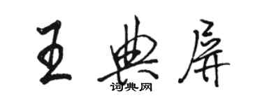 駱恆光王典屏行書個性簽名怎么寫