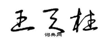 曾慶福王天柱草書個性簽名怎么寫