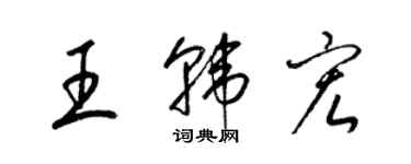 梁錦英王韓宏草書個性簽名怎么寫