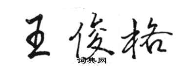 駱恆光王俊格行書個性簽名怎么寫