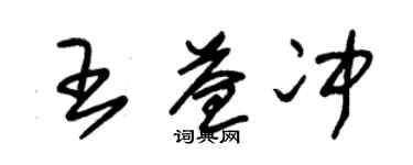 朱錫榮王益沖草書個性簽名怎么寫