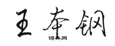 駱恆光王本鋼行書個性簽名怎么寫