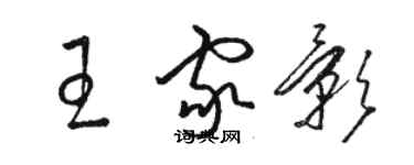 駱恆光王家影草書個性簽名怎么寫